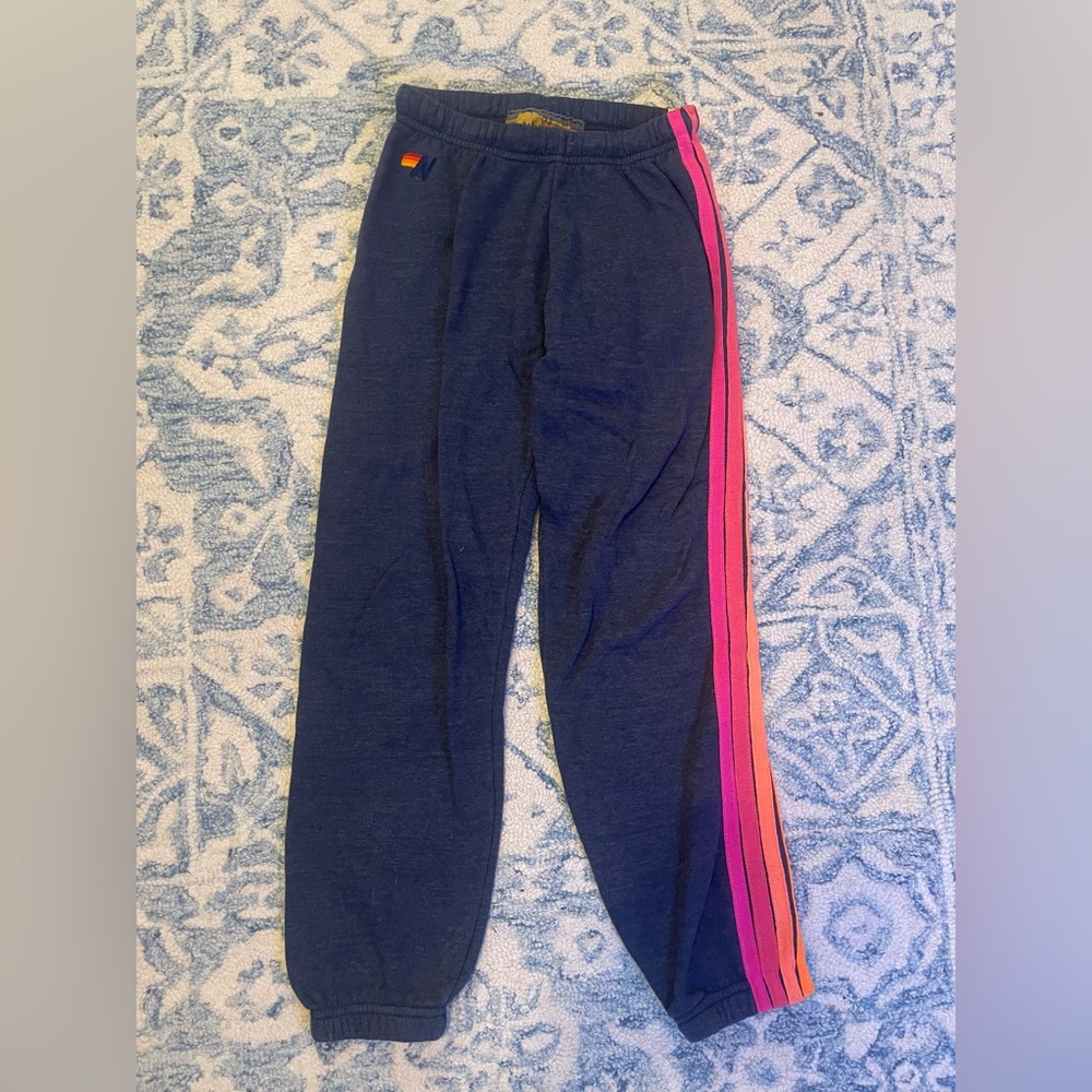 Aviator Nation 5 Stripe Sweatpants Size XS Navy Blue